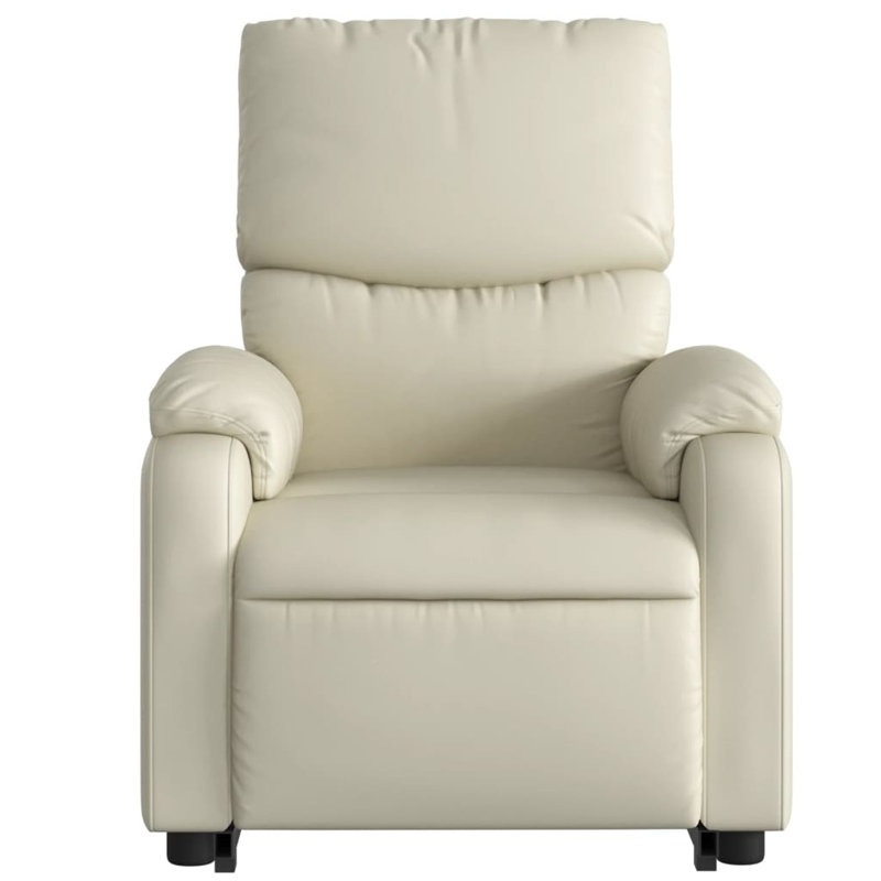 Fauteuil de massage inclinable électrique en similicuir, Similicuir crème