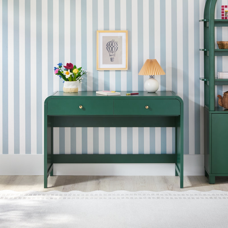 Yasirah Modern Curve Design Writing Desk, Green