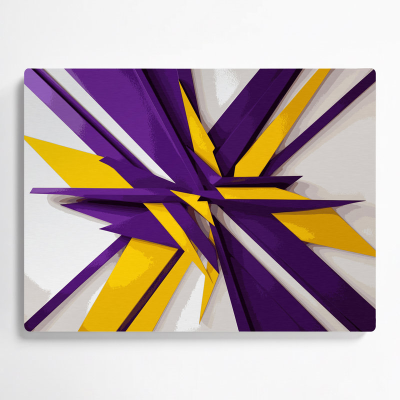 «Geometric Abstraction 38», art mural en métal mauve, H 12 po x l 18 po