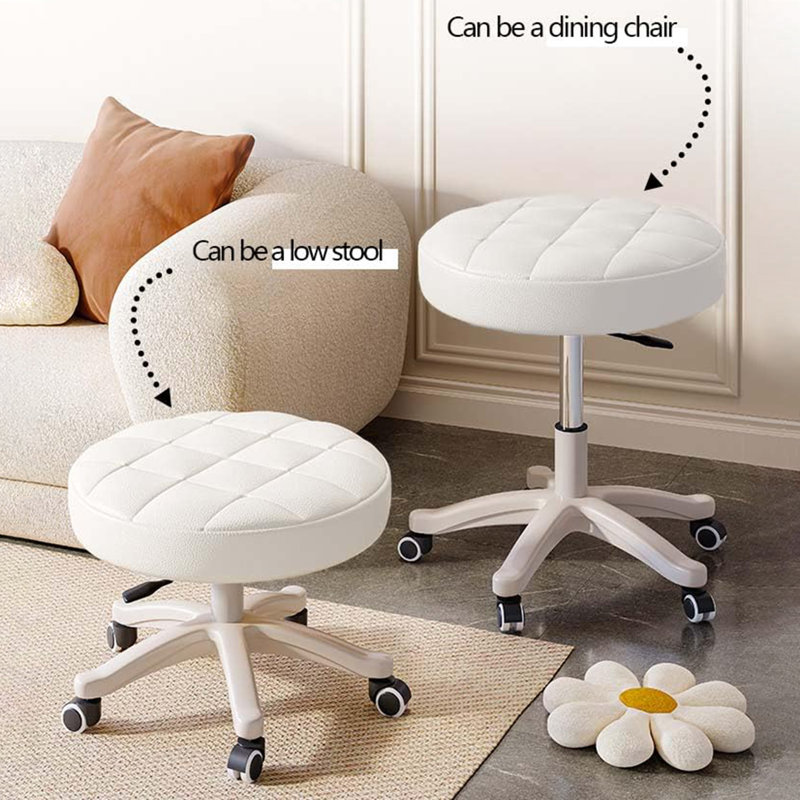 Tabouret à roulettes, Blanc