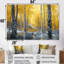 Forêt de bouleaux jaunes dans la forêt, photo II - ensemble d'art mural forêt-107200438-107200440