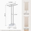 Porte-serviettes de salle de bain autoportant KES pour salle de bain, porte-serviettes à base de marbre lestée 10,5 lb, support à serviettes double en forme de T, finition brossée-107558029