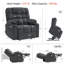 Fauteuil inclinable électrique de 26 po de largeur avec siège chauffant à deux positions, position infinie, revêtement en tissu-923505054