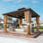 12' x 20' Hardtop Gazebo, Aluminum Frame Gazebos with Galvanized Steel Double Roof, Permanent Outdoor Metal Pavilion with Curtain & Netting for Patio, Lawn, Deck