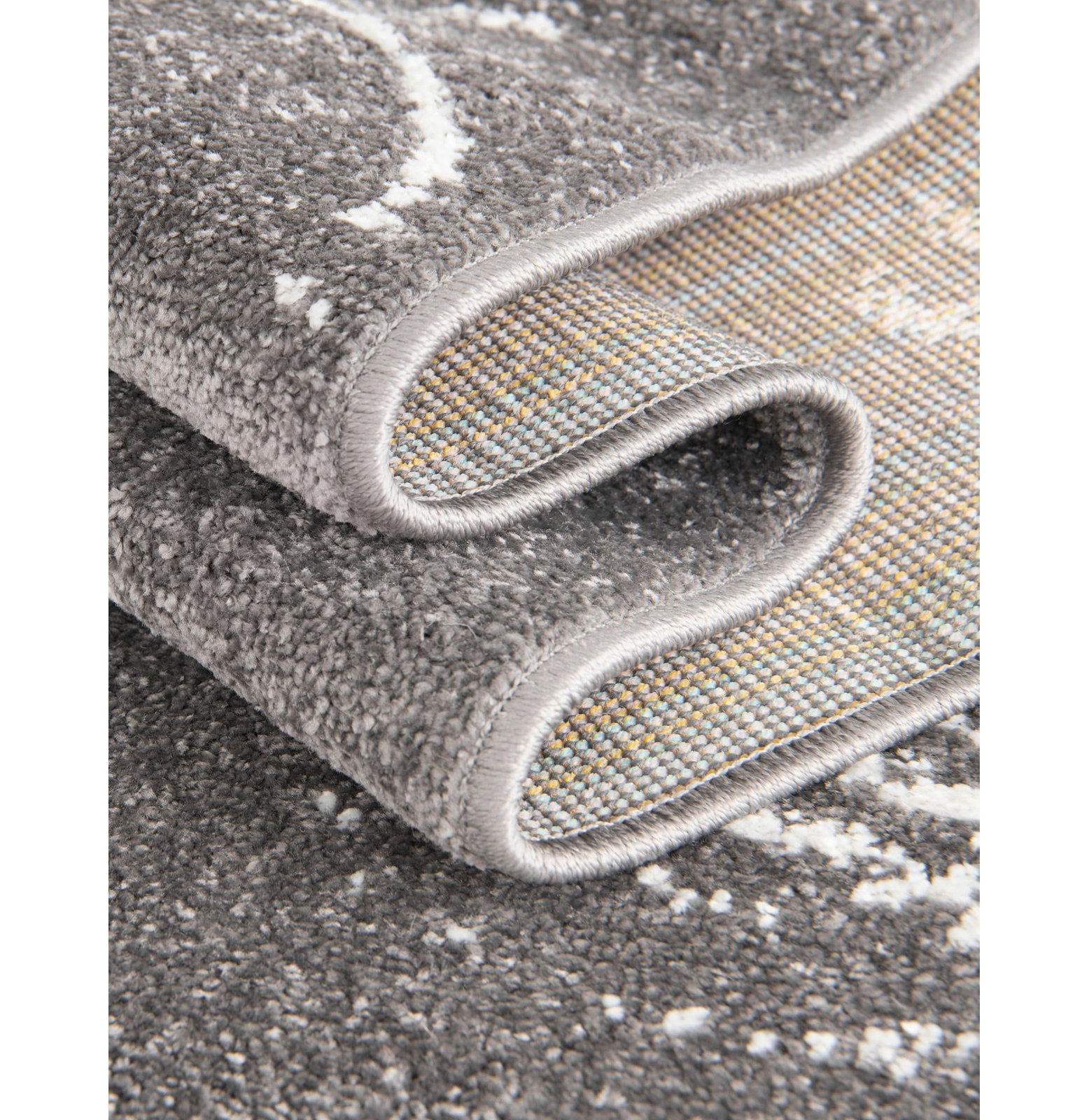 Kids Area Rug, Round 5'3", Gray