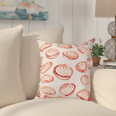 Rocio Clams Geometric Print Outdoor Throw Pillow
