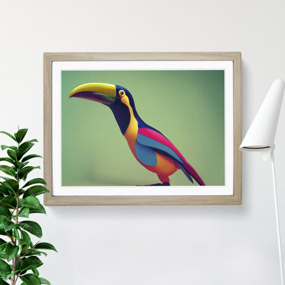Head Turning Toucan Bird 1 Piece Single Picture Frame Wall Art