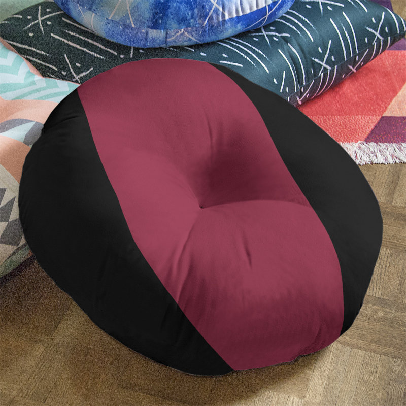 Coussin de sol touffeté arizona, 26 po x 26 po, Noir / Rouge