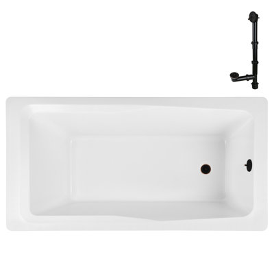 66'' x 34'' Acrylic Soaking Drop-In Bathtub, Drain Included