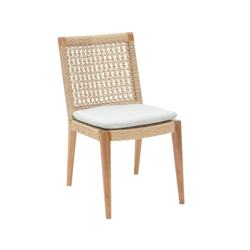 Barcelona Dining Side Chair With Cushion, Fog Rain