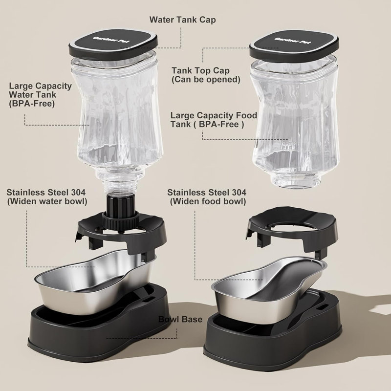 Distributeur d'eau automatique pour chien Gravity, Noir