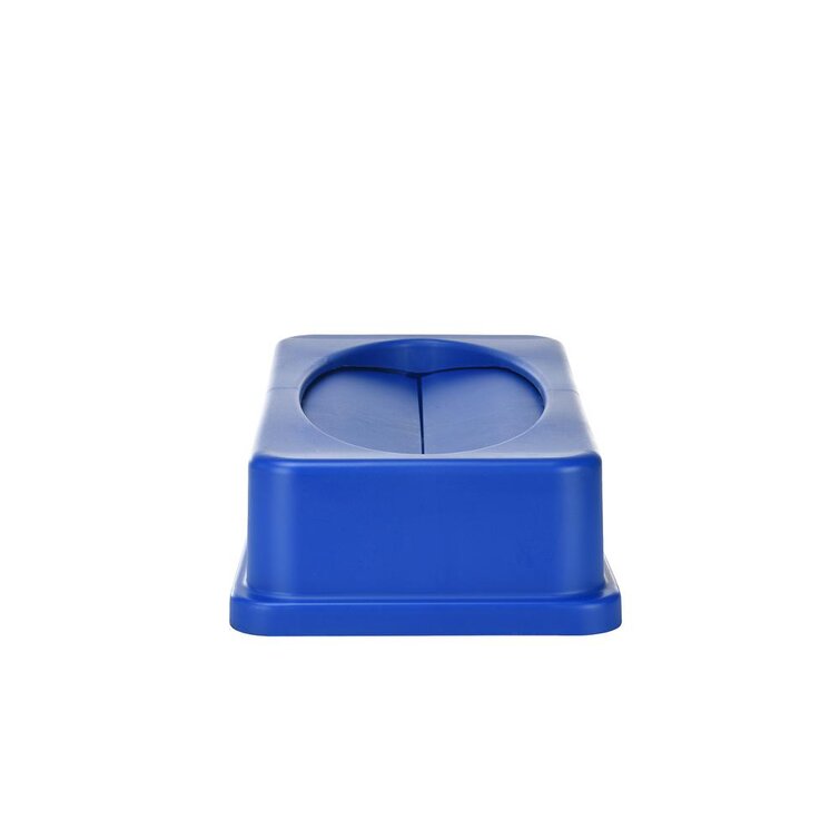 23 Gallon Heavy-Duty Plastic Slim Commercial Blue Rectangular Trash Can No  Lid