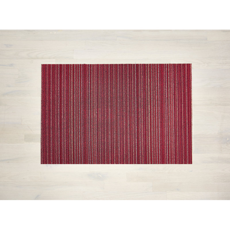 Non-Slip Striped Doormat, Raspberry, 0.6cm H x 91cm W x 152cm L