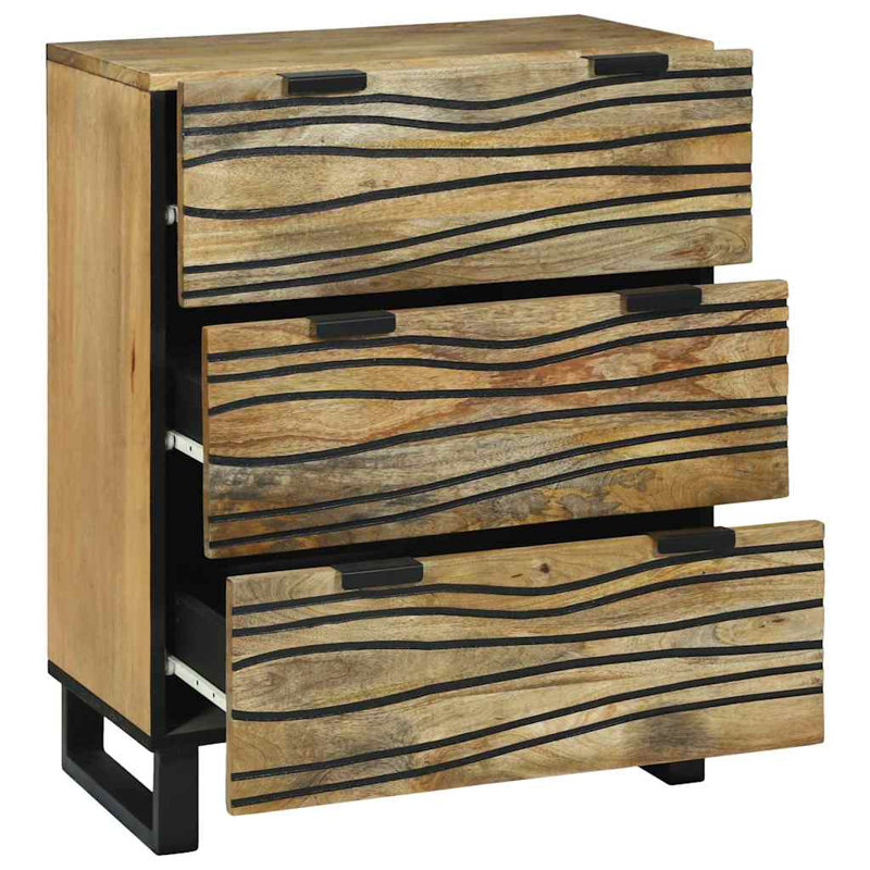 60cm Solid Wood Sideboard, Brown