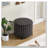 Faux Fur Upholstered Round Ottoman with Black Metal Legs-88368803
