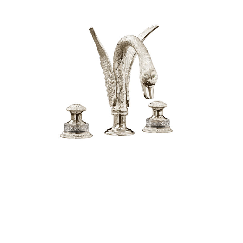 Swan Widespread Bathroom Faucet with Drain Assembly, Polished Nickel