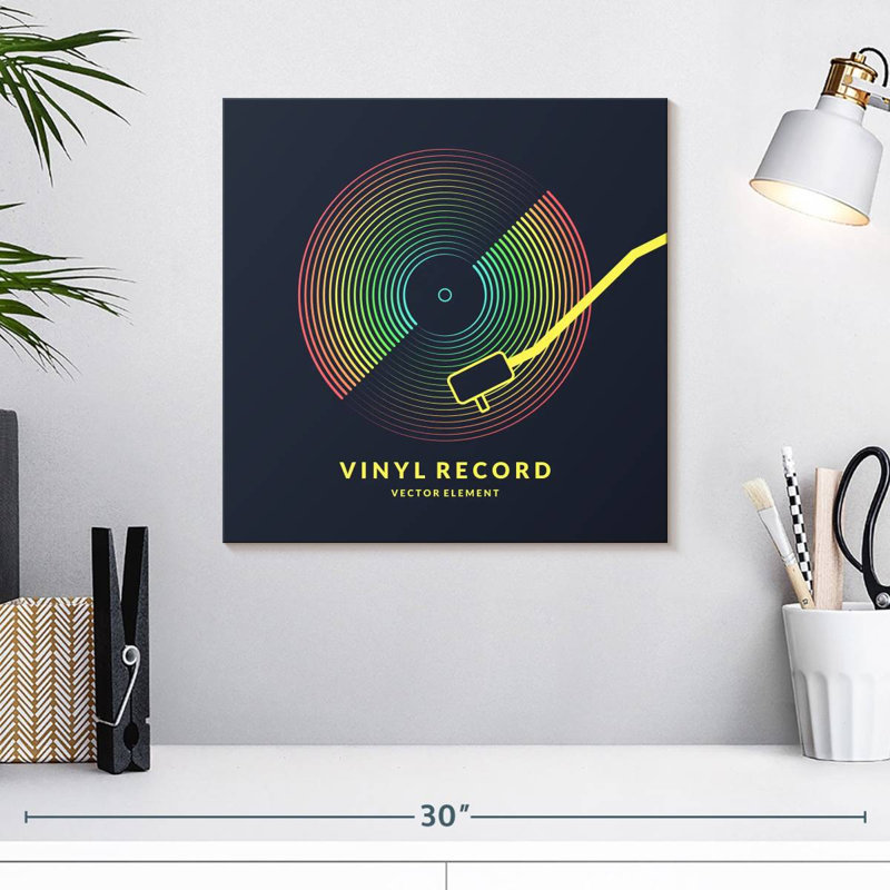Abarca Rainbow Vinyl Record, 16" H x 16" W