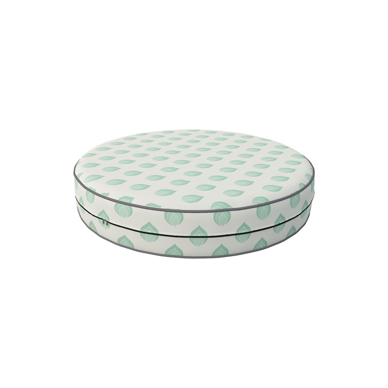 Decorative Indoor Outdoor Waterproof Round Cushion Cover, Patio Bar Stool UV Resistant Seat Cover, 5'' H x 25'' W