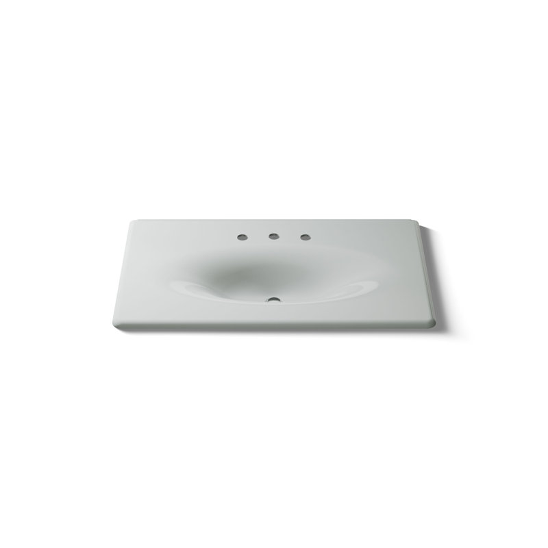 Plateau de meuble-lavabo 38 po Iron Impressions, Gris glacé, Centres de 8 po