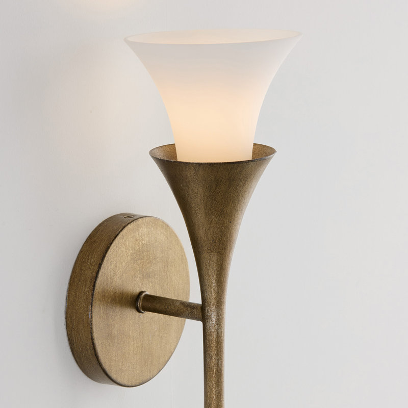 5" W x 16" H 1-Light Sconce in Mystic Luster with Soft White Glass