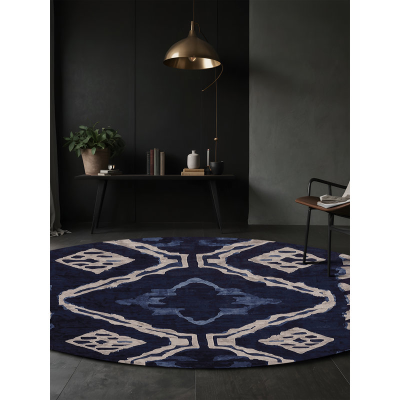 Tapis gris lavable à la machine, Rond 4 pi