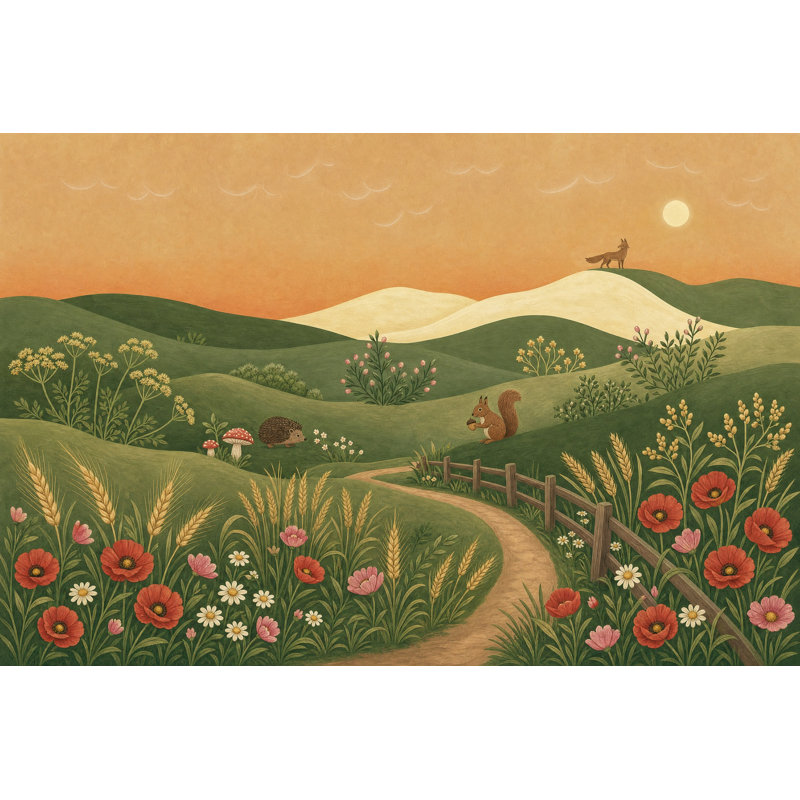 Illustration murale Rolling Hills, 120"x96", Peel and Stick