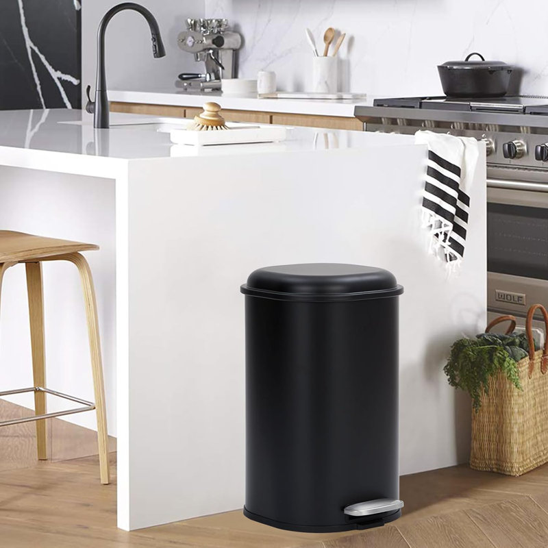 Poubelle à pédale 8 gallons avec couvercle à pédale, poubelle en acier inoxydable résistante aux taches, capacité de 30 L