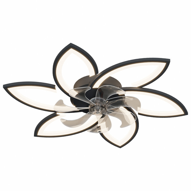 Ventilateur de plafond moderne 30,7 po avec lumières, télécommande 3 températures de couleur, ventilateur à 6 vitesses