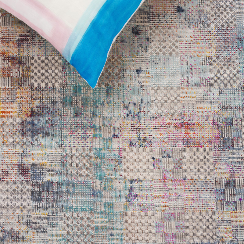 Tapis d'intérieur / extérieur Rainbow Performance Abstract, Rectangle 5 pi 3 po x 7 pi 6 po
