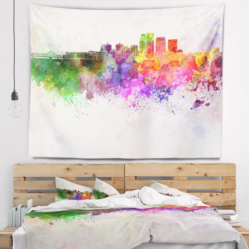 Louisville skyline tapisserie Cityscape, H 32 po x l 39 po