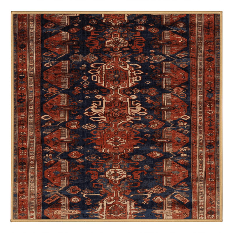Machine Washable Turkish Brown Area Rug, Square 6'