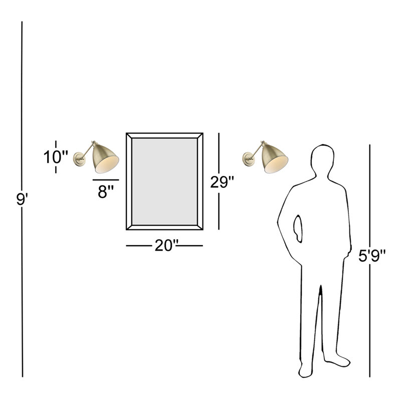Braidyn-Drew Steel Swing Arm Sconce, Brass