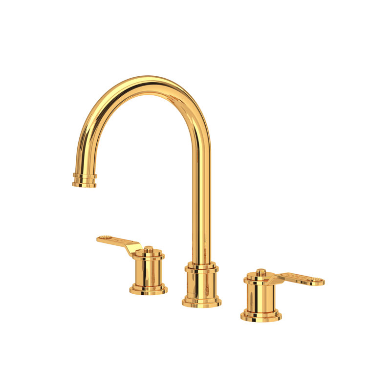 Armstrong Widespread Lavatory Faucet With C-Spout, English Gold