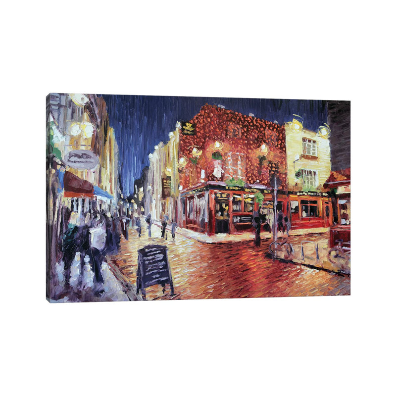 Temple Bar Small by Roger - Wrapped Canvas Painting, 20.32 cm H x 30.48 cm W