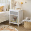 Table de chevet en bois avec un tiroir et une tablette pour enfants, adultes, gris