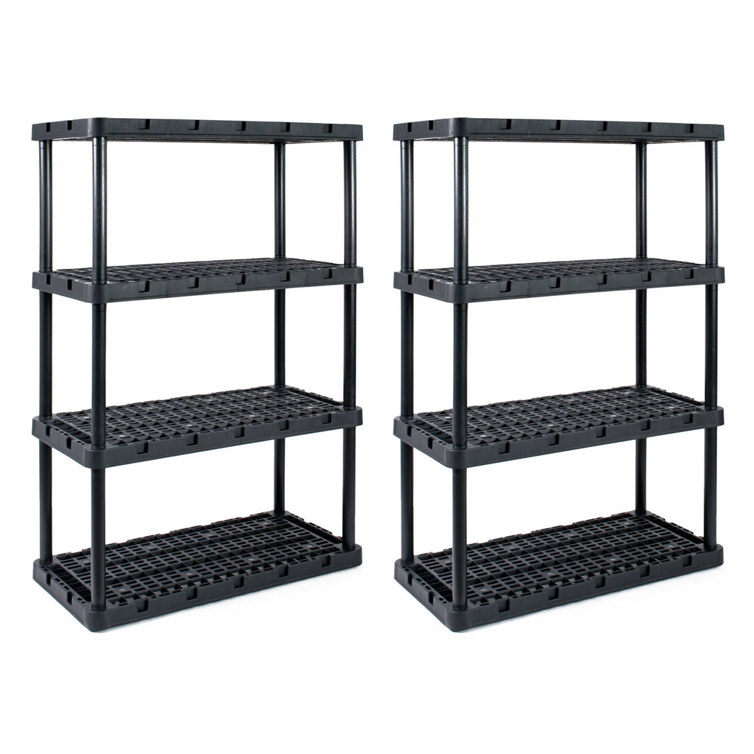 Gracious Living 4 Shelf Knect A Shelf Ventilated Storage Unit, Black (Set of 2) Gracious Living