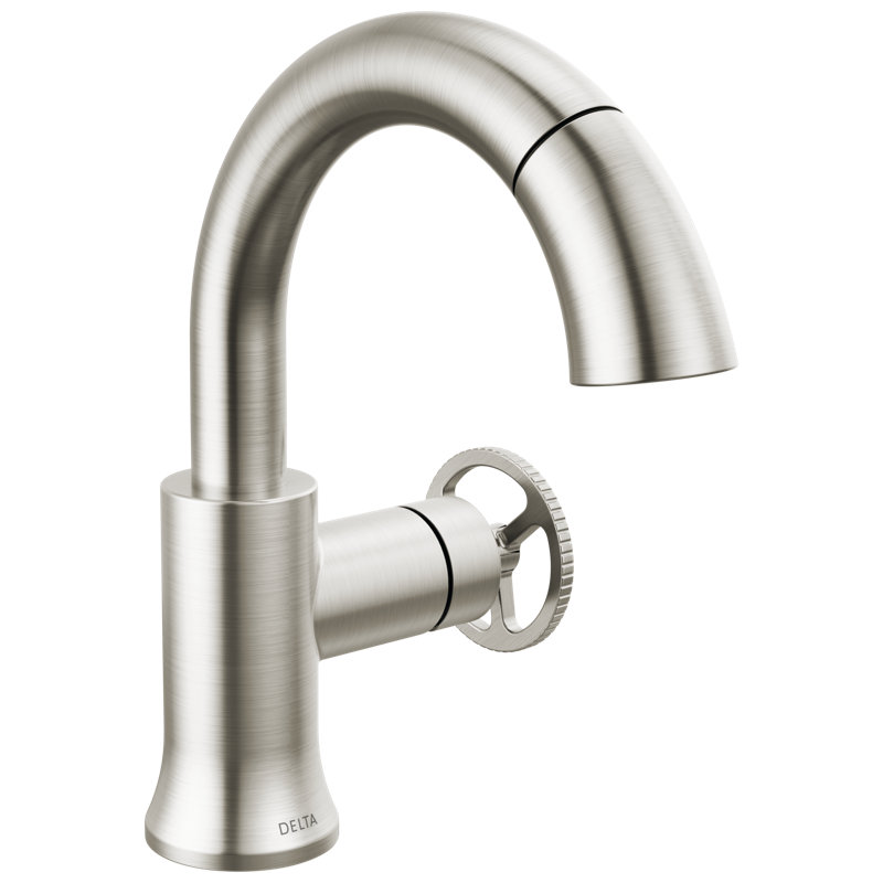 Trinsic Single Hole Pull Out Sprayer Bathroom Faucet, Single Handle Bathroom Sink Faucet, Silver