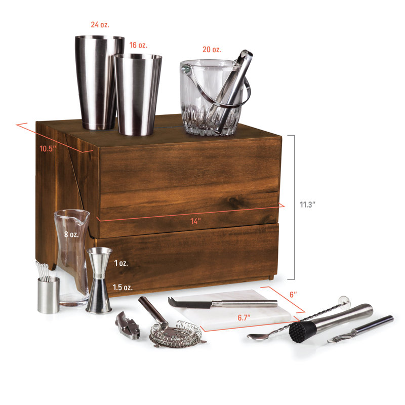 Ensemble d'outils de bar Madison Acacia