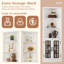 Bibliothèque de rangement à 5 niveaux H 65,3 po x l 23,8 po Armoney, blanc vieilli-470235260