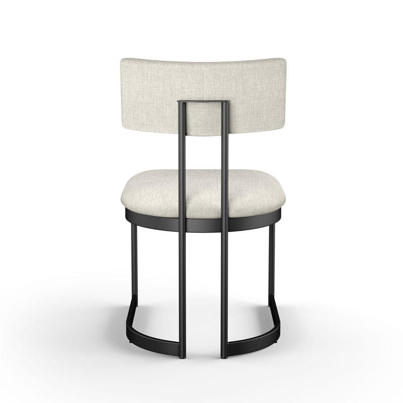 Chaise rembourrée Delisa, Beige clair / Noir