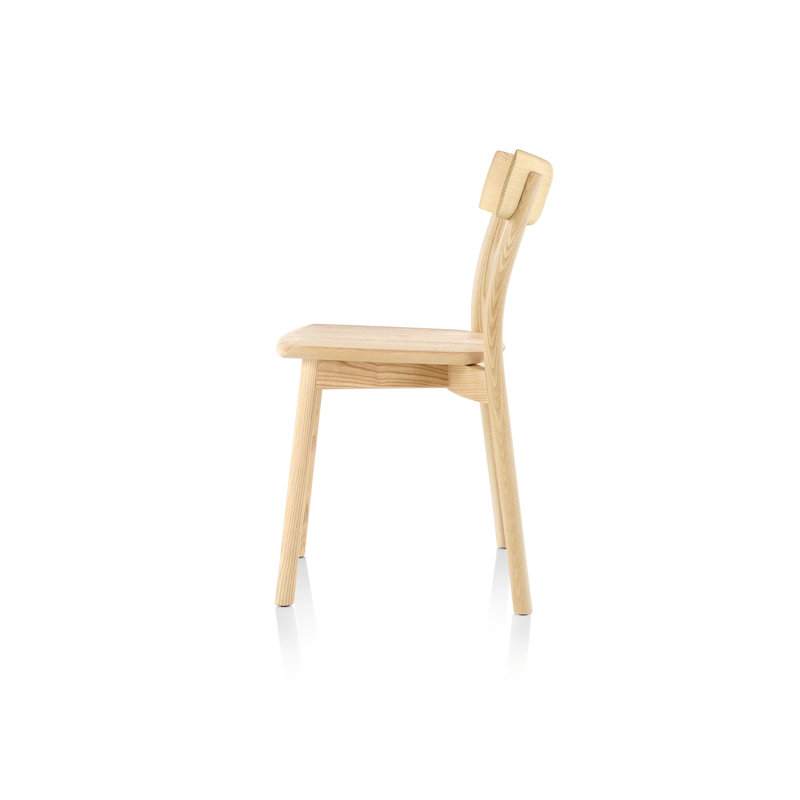 Chiaro Solid Wood Stacking Side Chair, Natural Oak