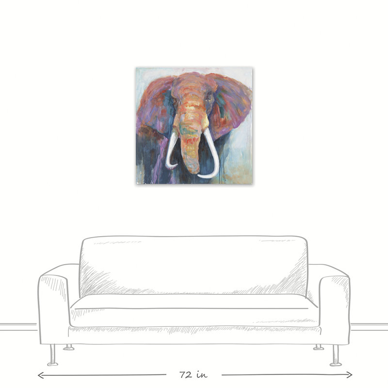 « coloré éléphant », reproduction d’art sur toile tendue