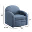 Blue Swivel Chair, 360 Degree Mechanism, Coil Spring Seats, Removable And Reversible Seat Cushion, No Assembly Required, Modern Style, Hemp Like Fabric, Soft Lustre Chair With Swivel, Fabric A-1573443045