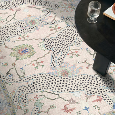 Tapis d'intérieur gris / beige / bleu lavable à la machine avec envers antidérapant Silvan