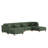 Seemab 6 - Piece Upholstered Green Corduroy Modular Sectional with Pillow Back and Removable Ottoman-1357576008-1348314275