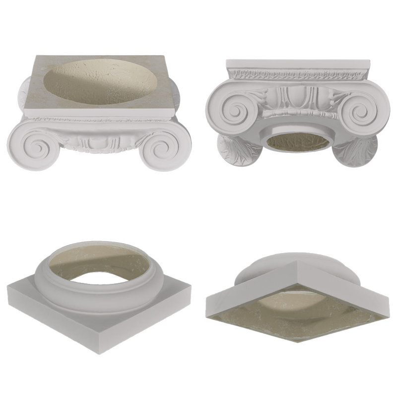 Colonne ronde Endura-Stone, 10 po de diamètre x H 8 pi ,  Plan Type D - Divisé en 1/2 pour pilastres