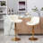 Set of 2 Swivel Bar Stools with Chrome Footrest and Base-112122098