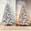 Sapin de Noël artificiel enneigé avec lumières DEL blanc chaud-1851627694