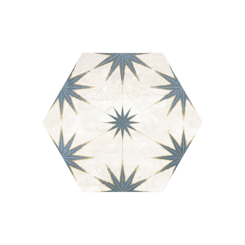 Carreau de porcelaine Odyssey Hexagon 8x9, Bleu