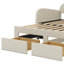 Lit de jour simple rembourré en tissu avec dossier rembourré doux-414094524
